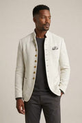 Men's Textured Mandarin Collar Blazer-Blazer-Azzella London