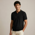 Men's Textured Short-Sleeve Polo Shirt-Azzella London