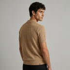 Men's Textured Short-Sleeve Polo Shirt-Azzella London