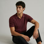 Men's Textured Short-Sleeve Polo Shirt-Azzella London