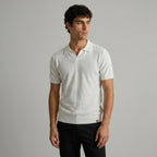 Men's Textured Short-Sleeve Polo Shirt-Azzella London