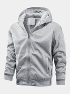 Men's Thick Lined Hooded Zip Hoodie-Hoodie-Azzella London