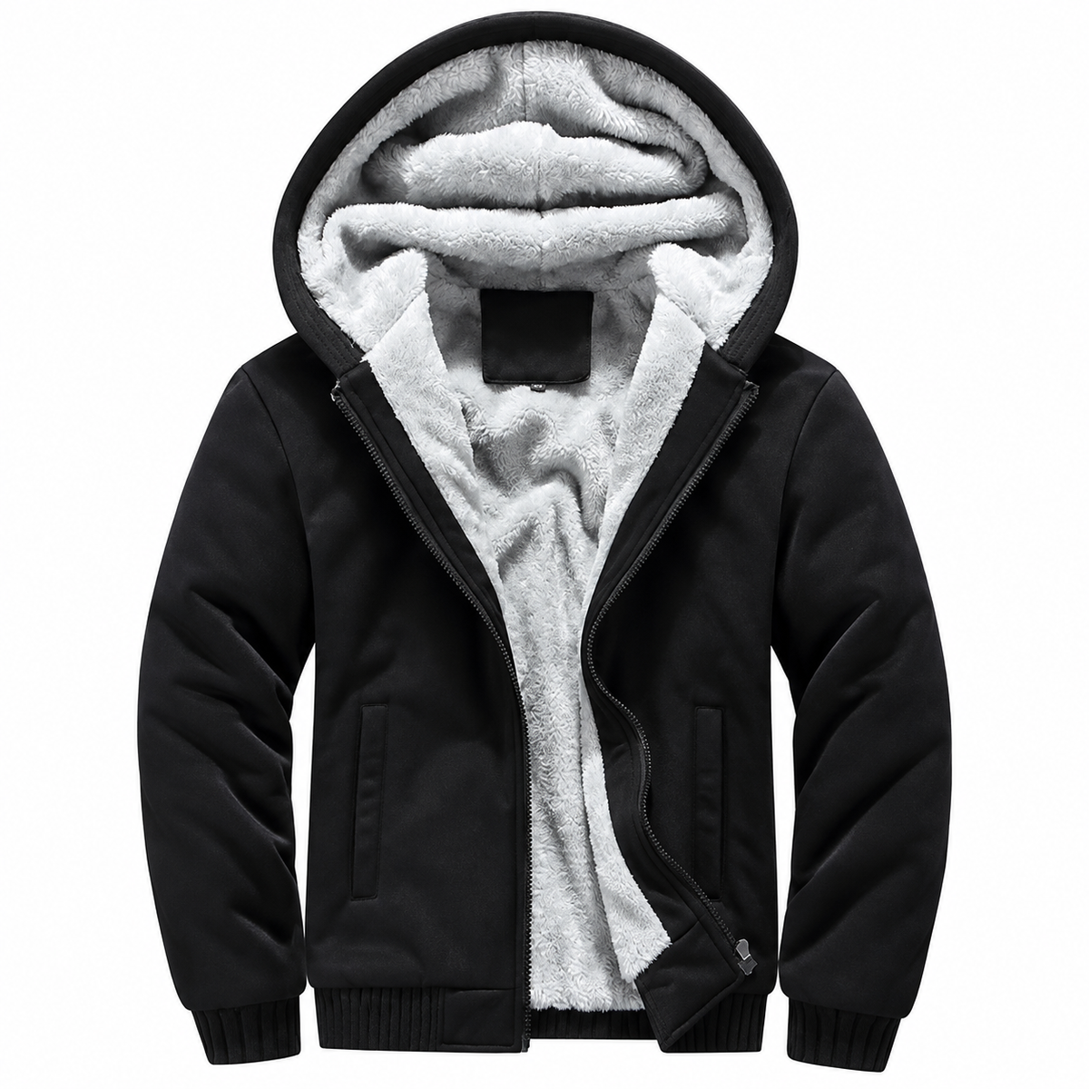 Men's Thick Lined Hooded Zip Hoodie-Hoodie-Azzella London