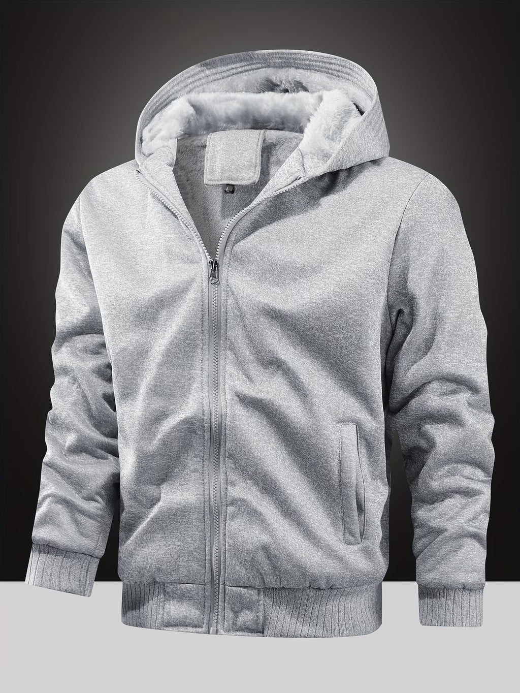 Men's Thick Lined Hooded Zip Hoodie-Hoodie-Azzella London