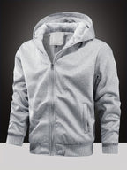 Men's Thick Lined Hooded Zip Hoodie-Hoodie-Azzella London