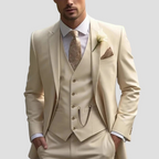 Men’s Three Piece Slim Fit Tailored Formal Suit Set-Azzella London