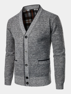Men's V-Neck Knit Cardigan-Cardigan-Azzella London