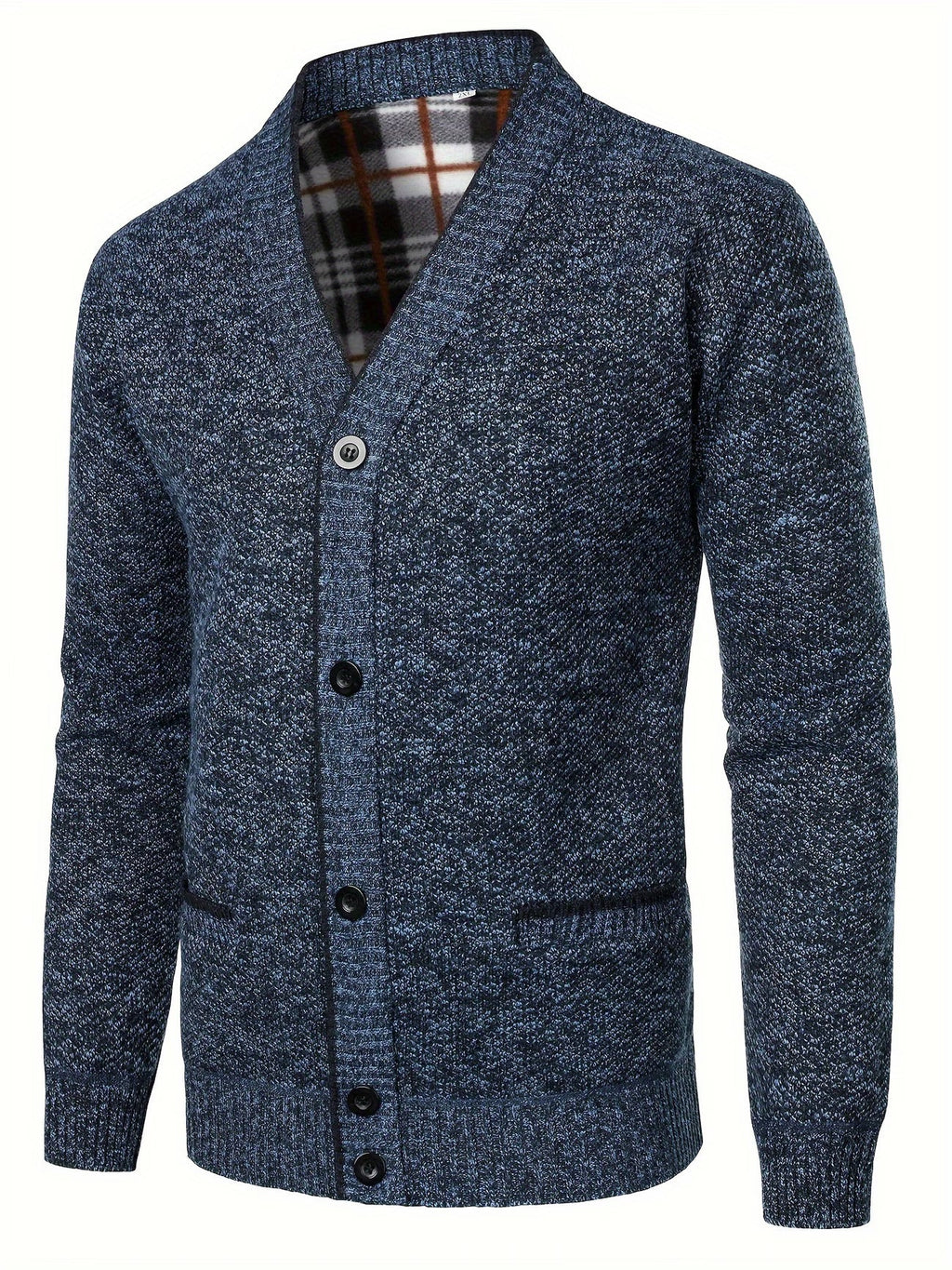 Men's V-Neck Knit Cardigan-Cardigan-Azzella London