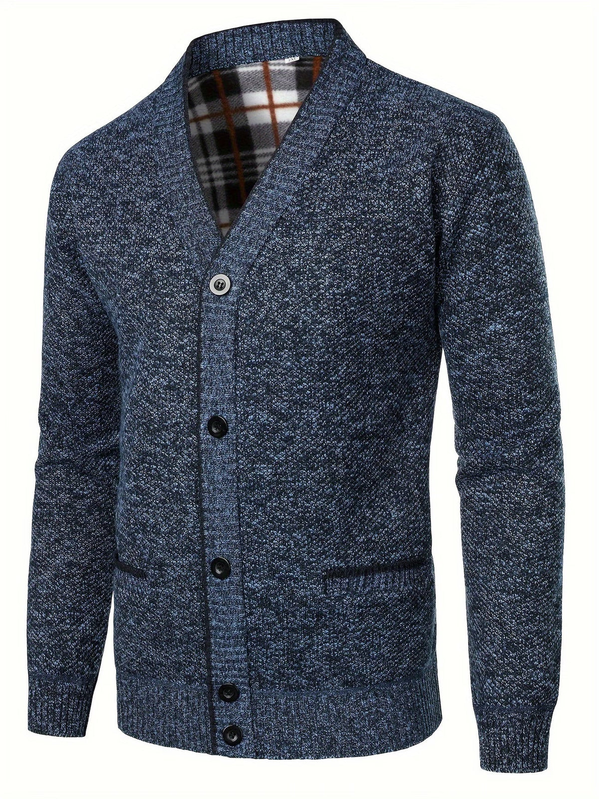 Men's V-Neck Knit Cardigan-Cardigan-Azzella London