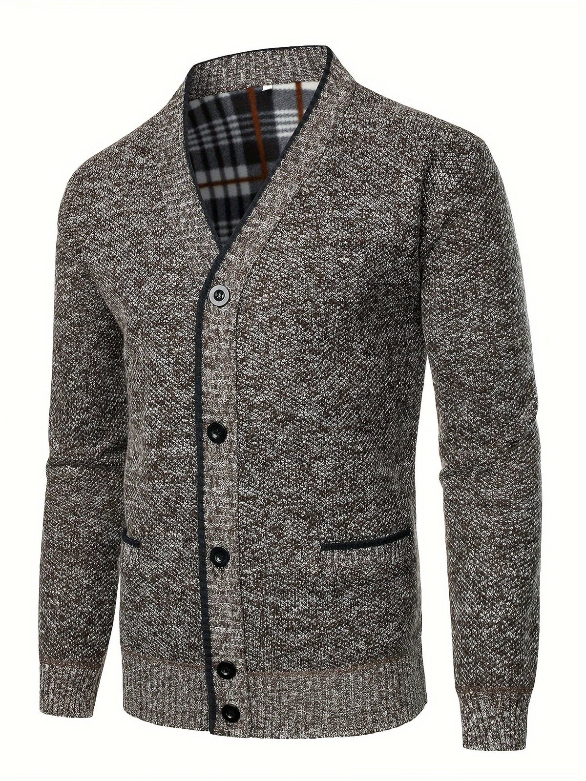 Men's V-Neck Knit Cardigan-Cardigan-Azzella London