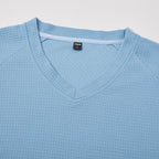 Men's V-Neck Waffle T-Shirt-T-Shirt-Azzella London