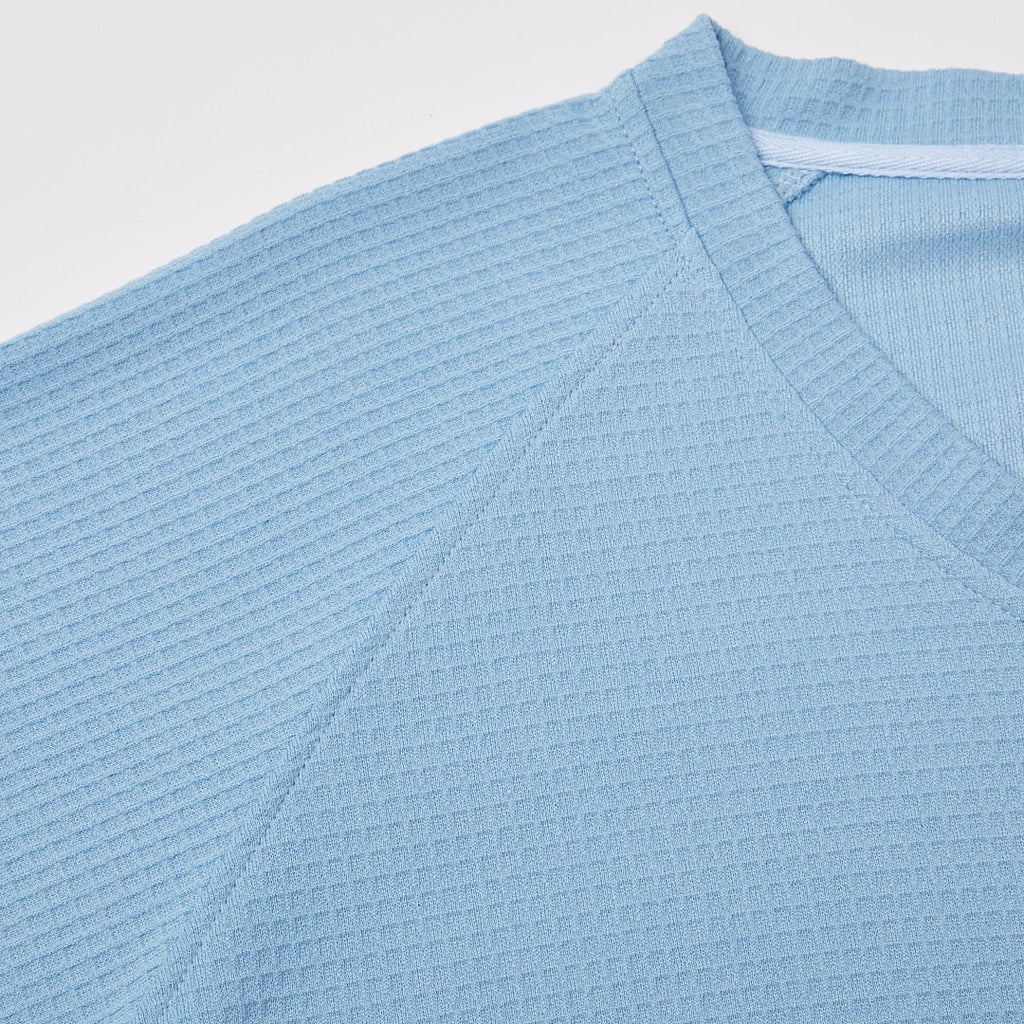 Men's V-Neck Waffle T-Shirt-T-Shirt-Azzella London