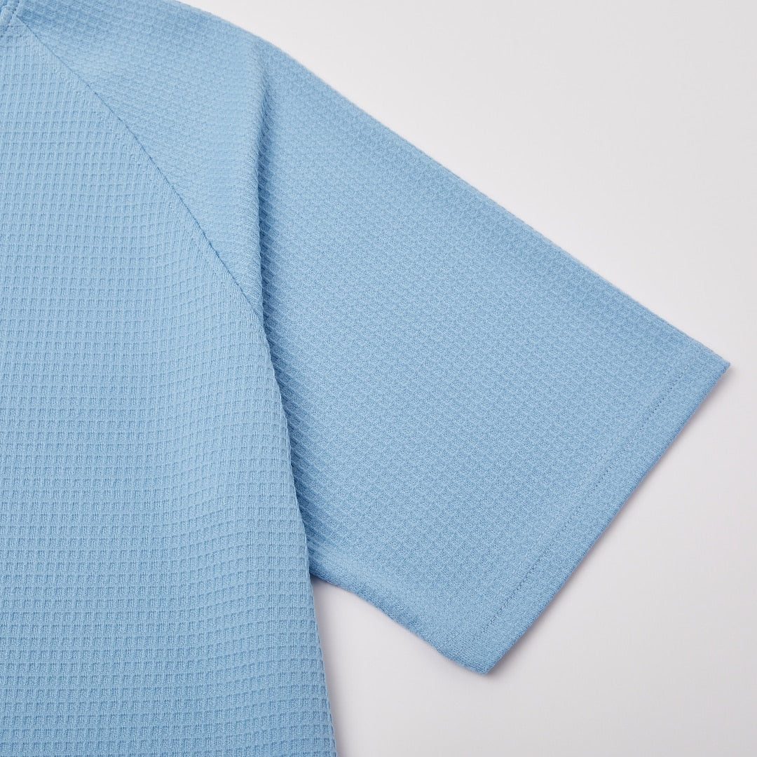 Men's V-Neck Waffle T-Shirt-T-Shirt-Azzella London