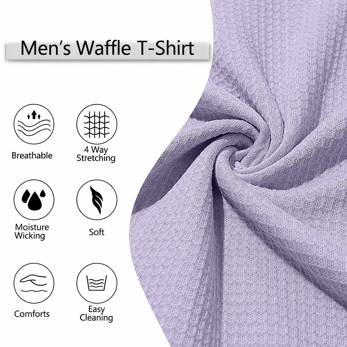 Men's V-Neck Waffle T-Shirt-T-Shirt-Azzella London