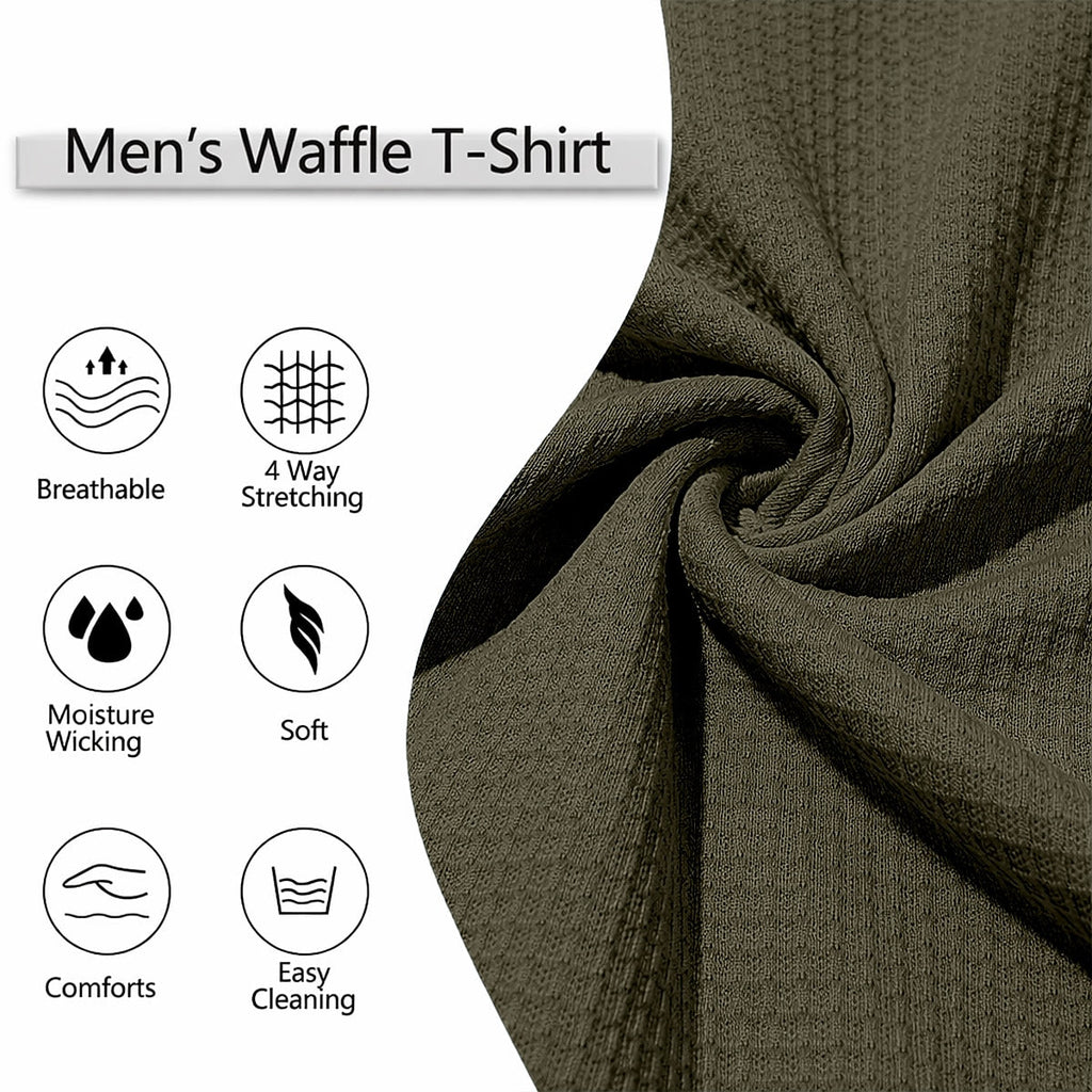 Men's V-Neck Waffle T-Shirt-T-Shirt-Azzella London