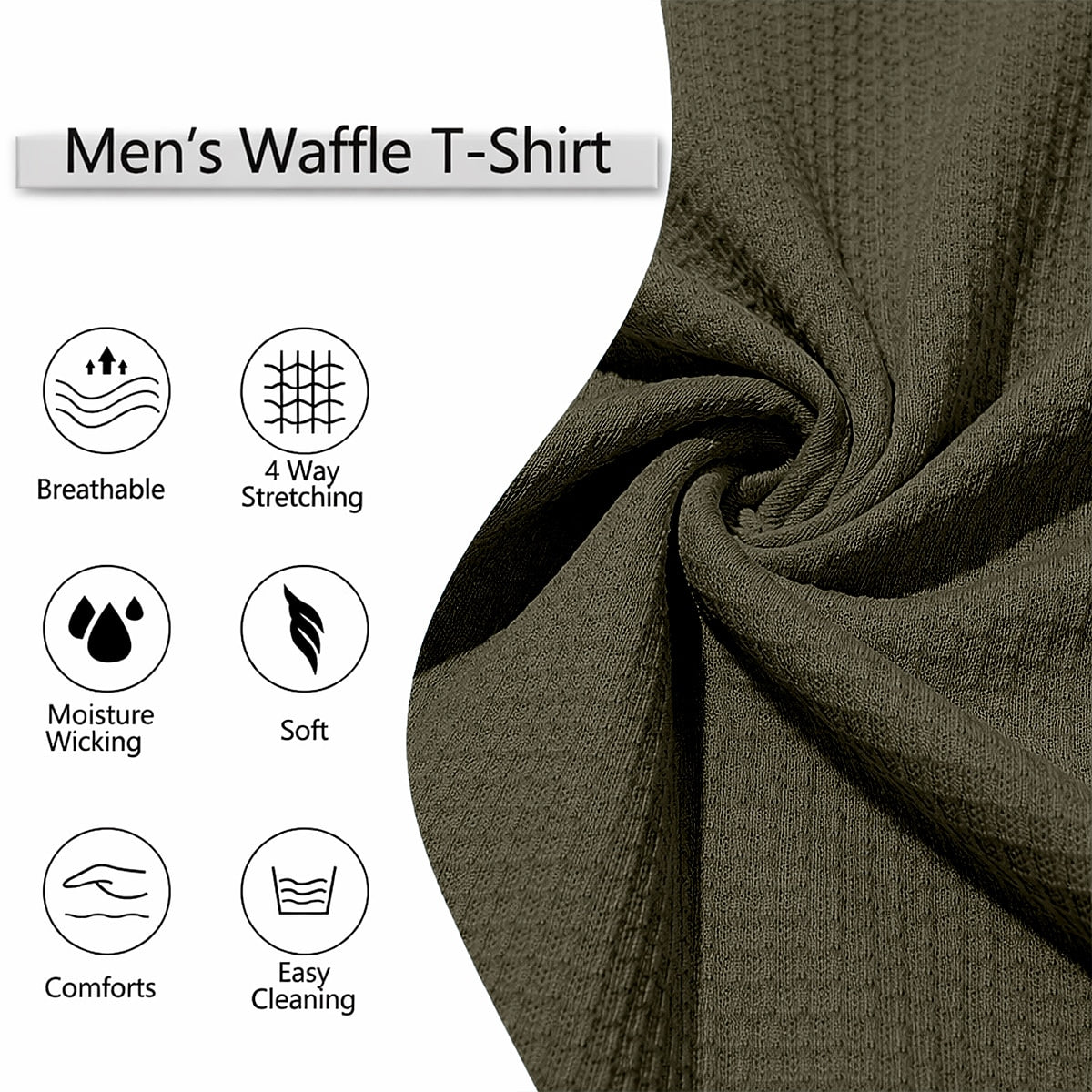 Men's V-Neck Waffle T-Shirt-T-Shirt-Azzella London
