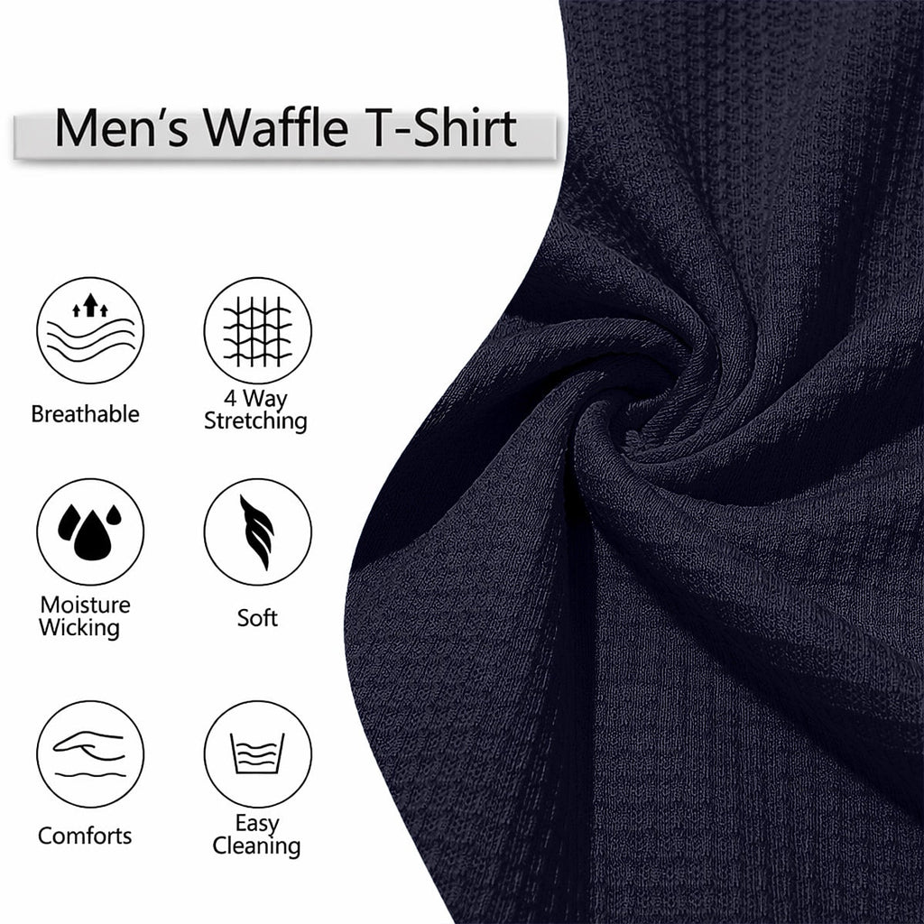 Men's V-Neck Waffle T-Shirt-T-Shirt-Azzella London