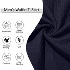 Men's V-Neck Waffle T-Shirt-T-Shirt-Azzella London