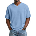 Men's V-Neck Waffle T-Shirt-T-Shirt-Azzella London