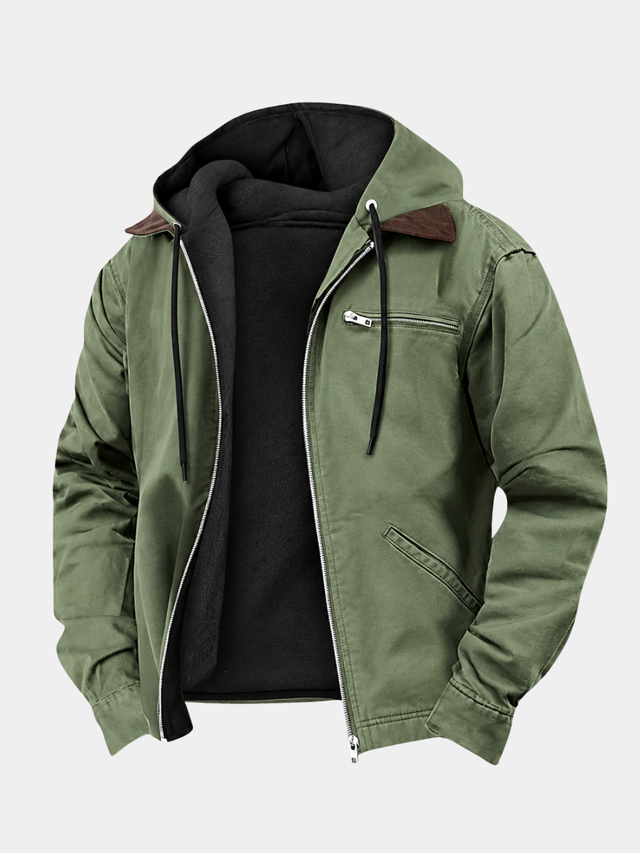 Men's Vintage Hooded Jacket-Jacket-Azzella London