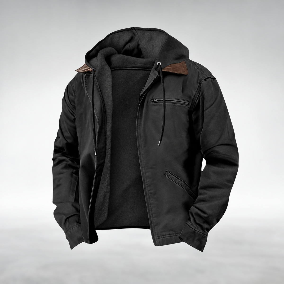 Men's Vintage Hooded Jacket-Jacket-Azzella London