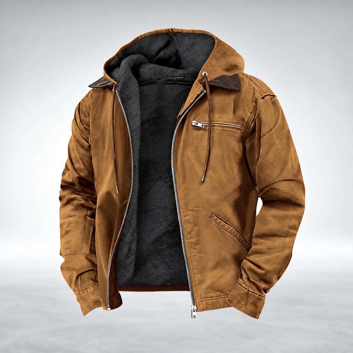 Men's Vintage Hooded Jacket-Jacket-Azzella London