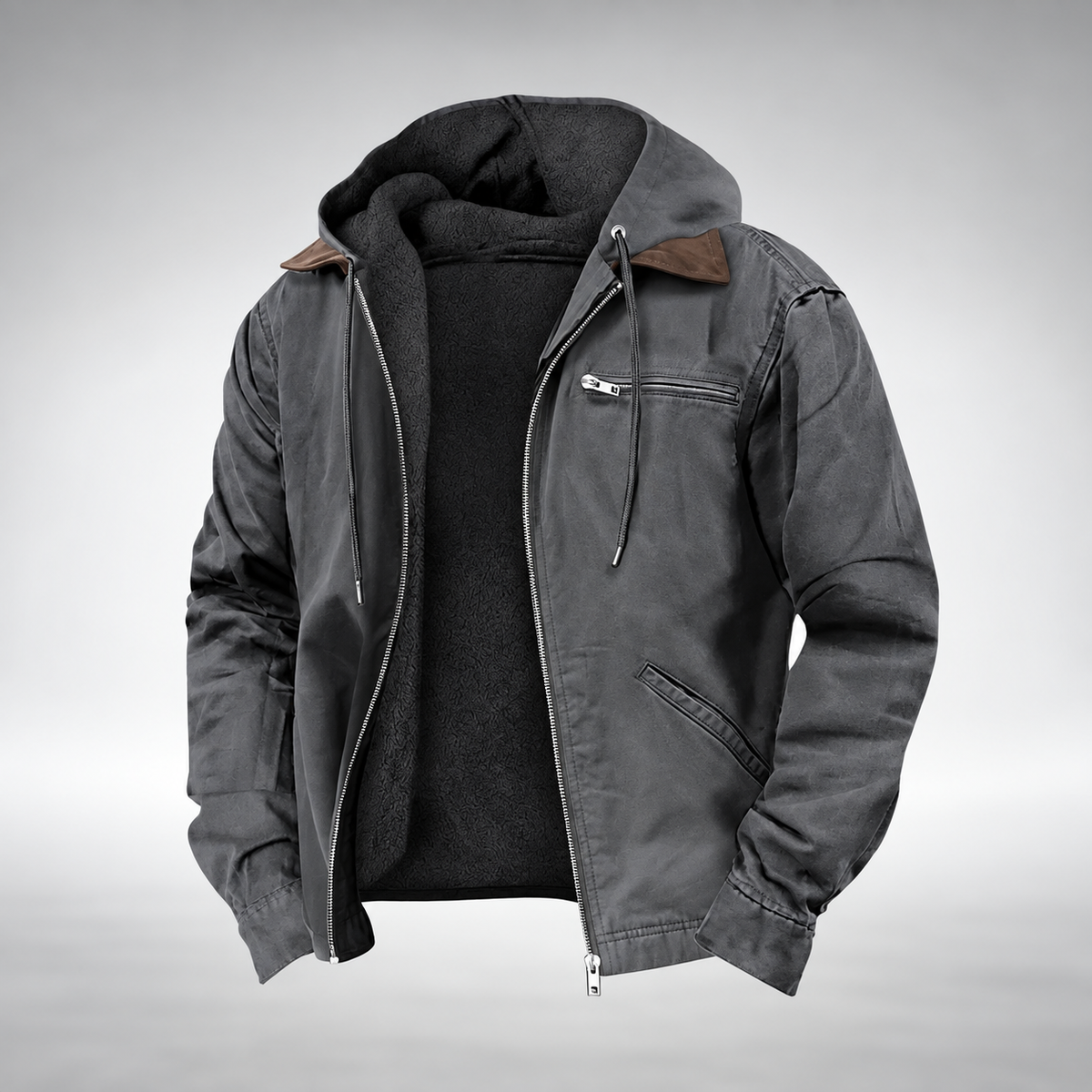 Men's Vintage Hooded Jacket-Jacket-Azzella London
