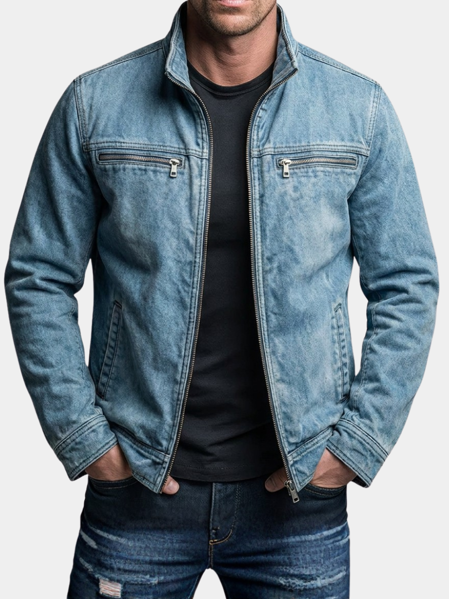 Men's Vintage Washed Cotton Jacket-Jacket-Azzella London