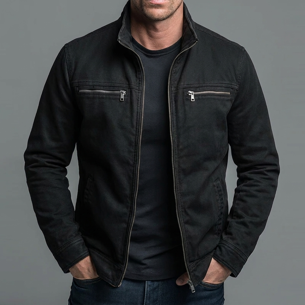 Men's Vintage Washed Cotton Jacket-Jacket-Azzella London