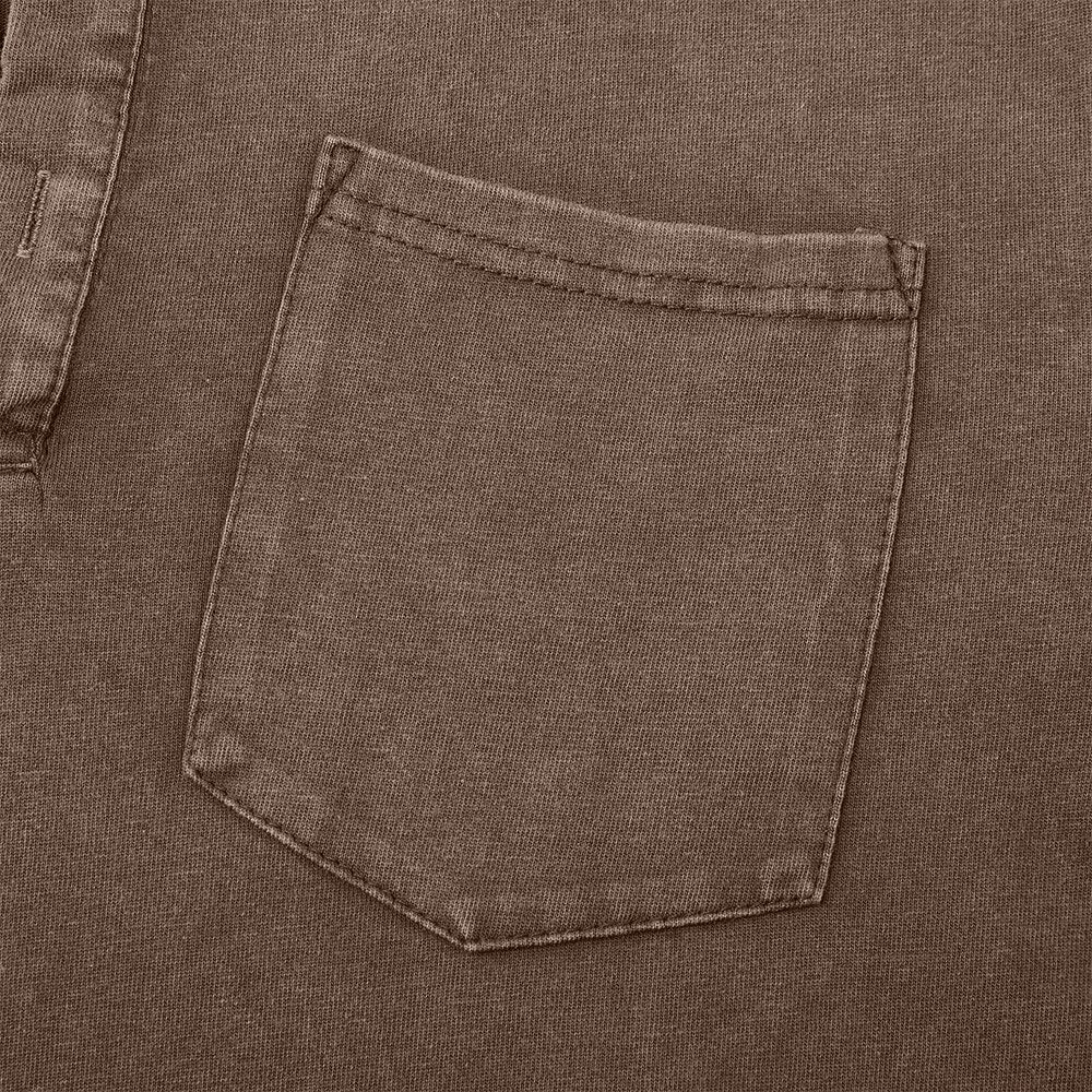 Men's Vintage Washed Henley-Shirt-Azzella London