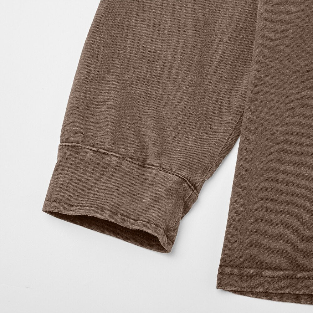 Men's Vintage Washed Henley-Shirt-Azzella London
