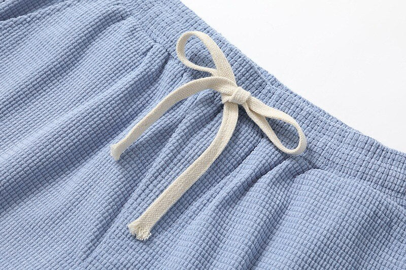 Men's Waffle-Knit Shorts-Shorts-Azzella London