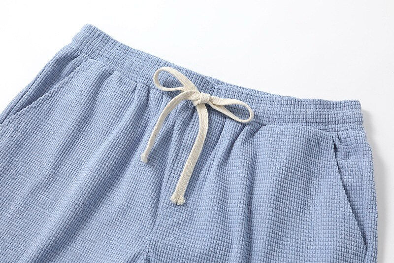 Men's Waffle-Knit Shorts-Shorts-Azzella London