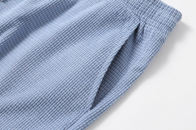 Men's Waffle-Knit Shorts-Shorts-Azzella London