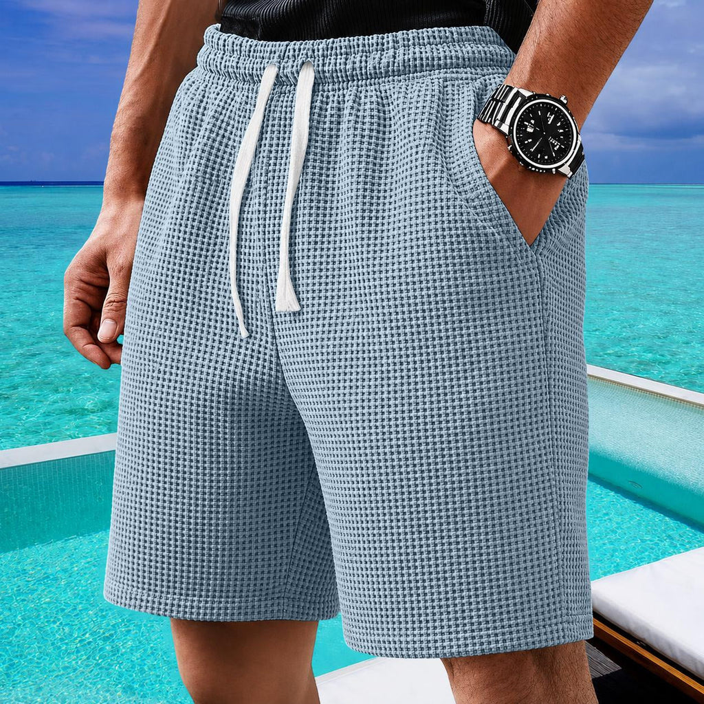 Men's Waffle-Knit Shorts-Shorts-Azzella London