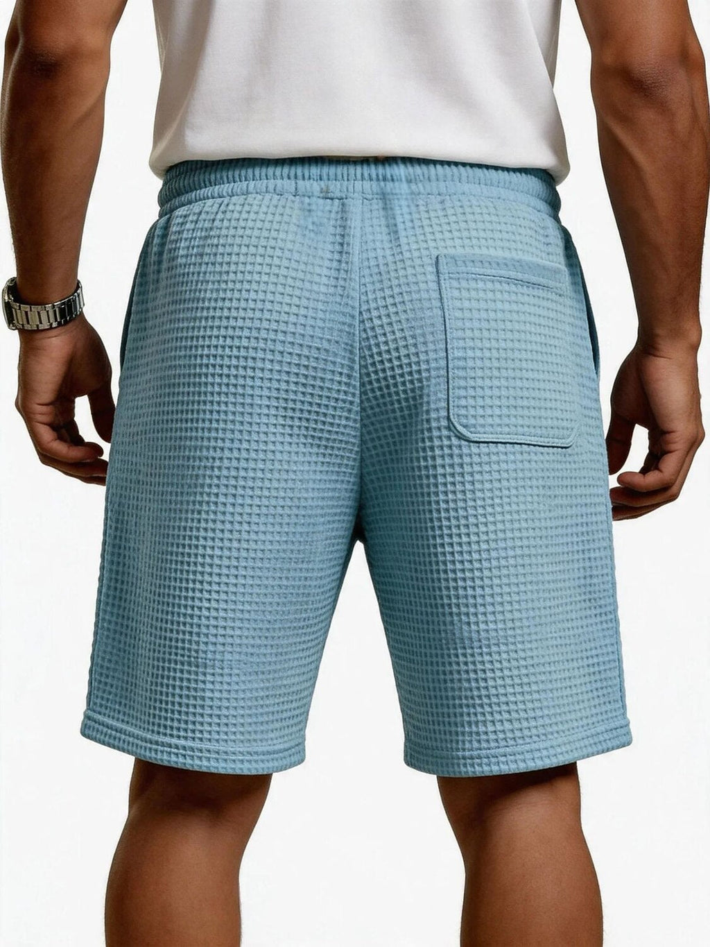 Men's Waffle Shorts with Pockets-Shorts-Azzella London