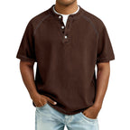 Men's Washed Cotton Henley-Shirt-Azzella London