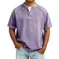 Men's Washed Cotton Henley-Shirt-Azzella London