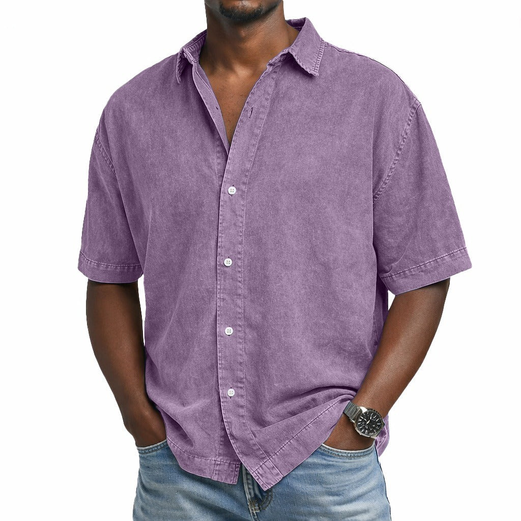 Men's Washed Cotton Shirt-Shirt-Azzella London