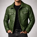Men's Western Style Trucker Jacket-Azzella London