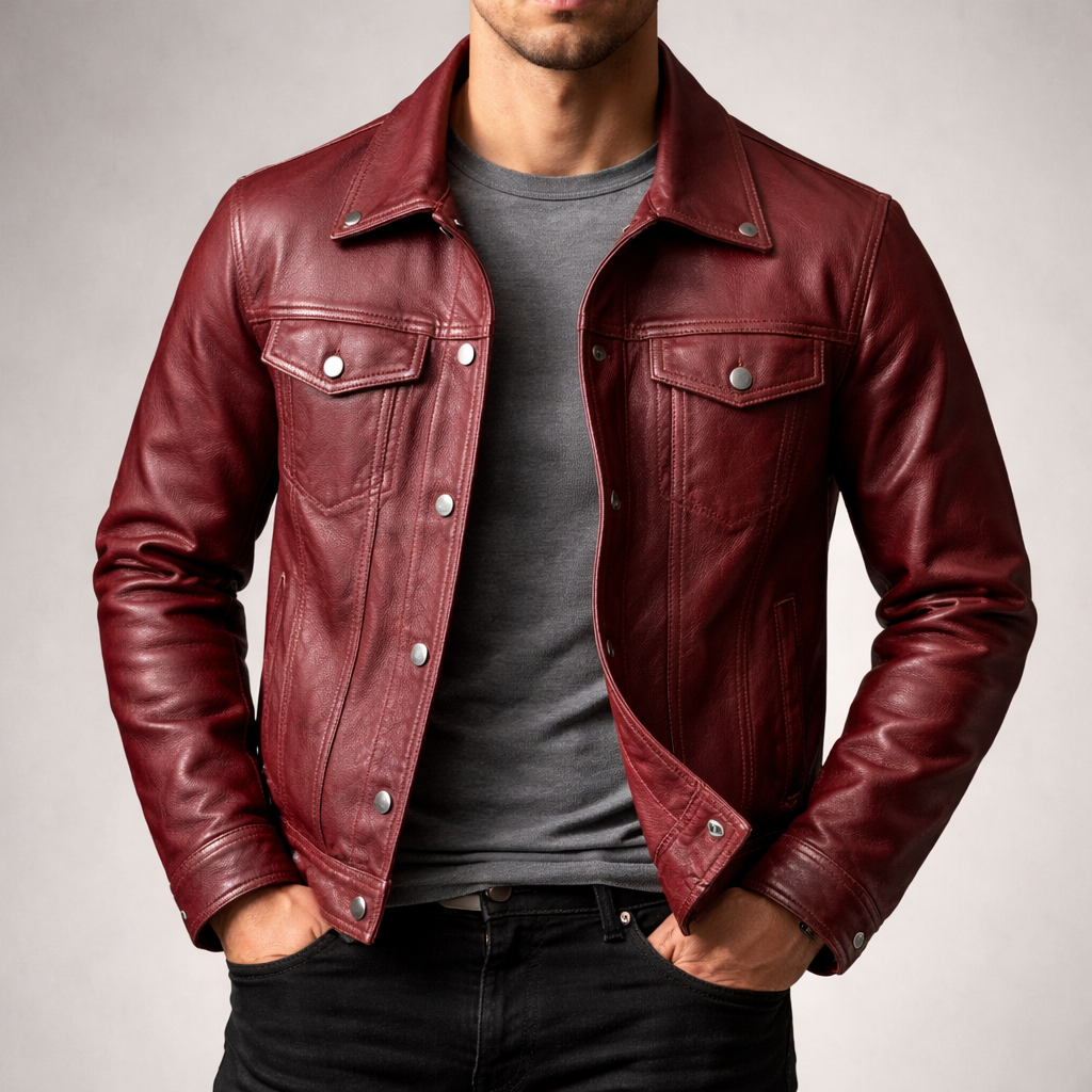 Men's Western Style Trucker Jacket-Azzella London