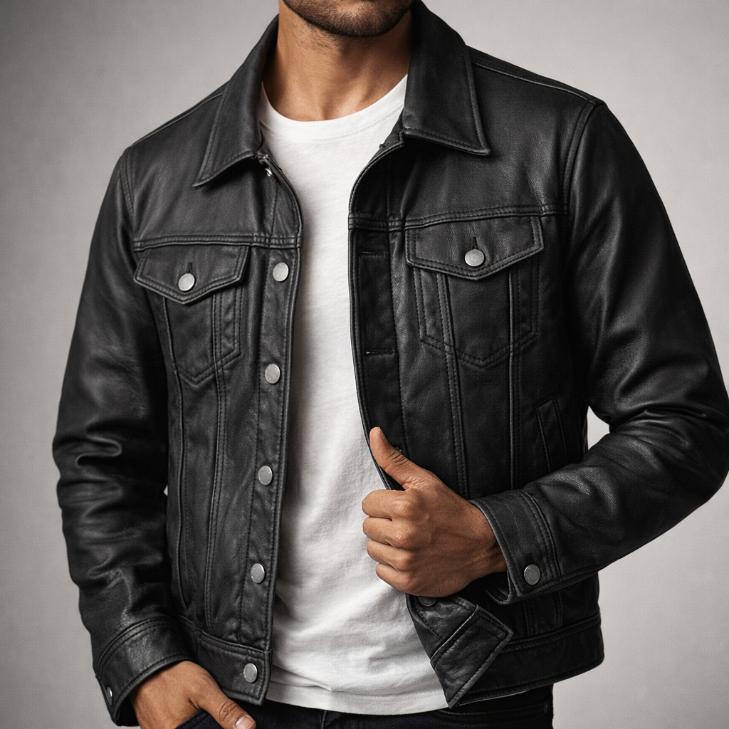 Men's Western Style Trucker Jacket-Azzella London