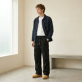 Men's Wide-Leg Cargo Drawstring Trousers-Azzella London