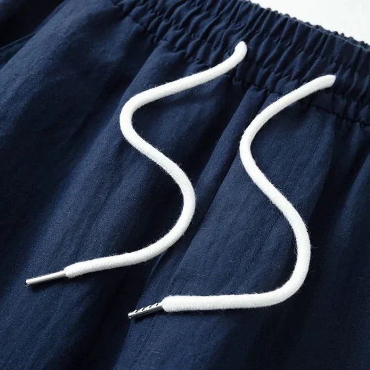 Men's Wide-Leg Linen Trousers-Pants-Azzella London