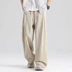 Men's Wide-Leg Linen Trousers-Pants-Azzella London