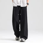 Men's Wide-Leg Linen Trousers-Pants-Azzella London