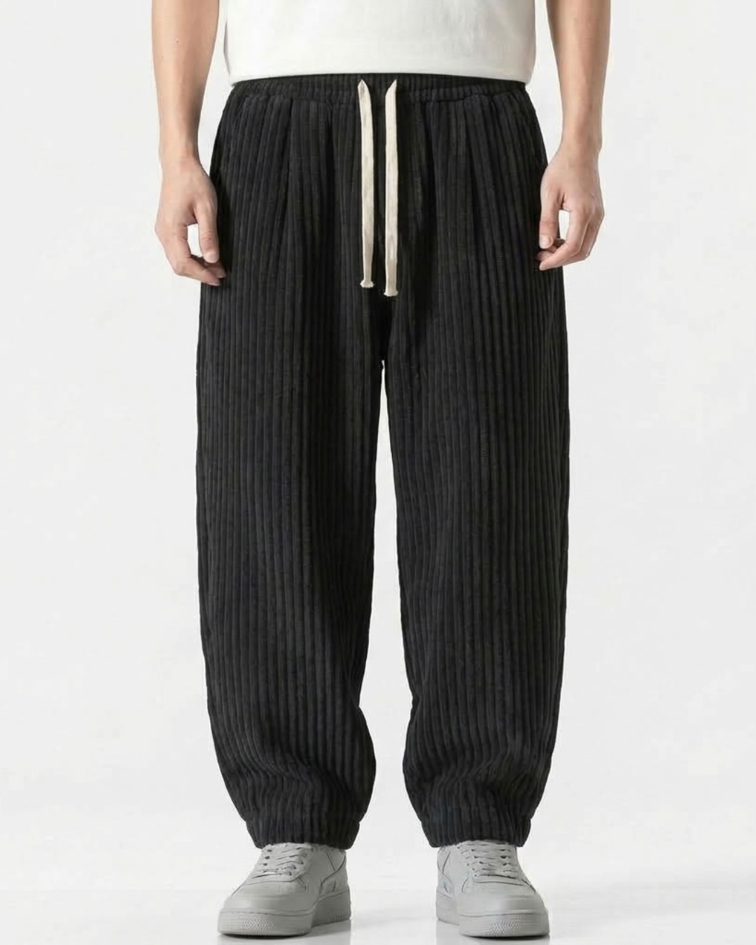 Men's Wide Leg Trousers Textured-Azzella London