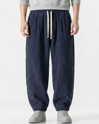 Men's Wide Leg Trousers Textured-Azzella London