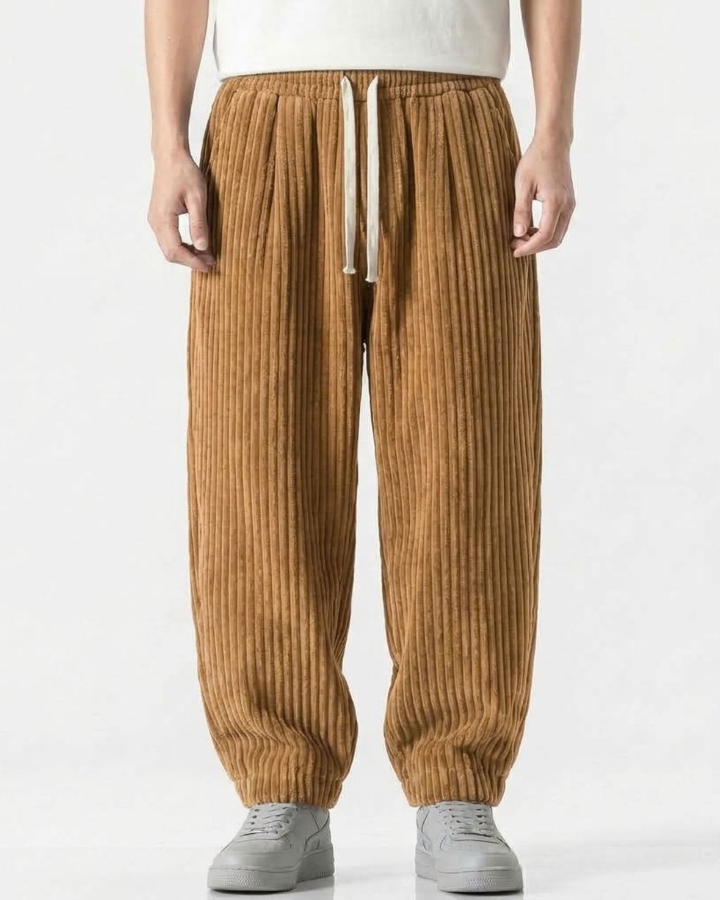Men's Wide Leg Trousers Textured-Azzella London