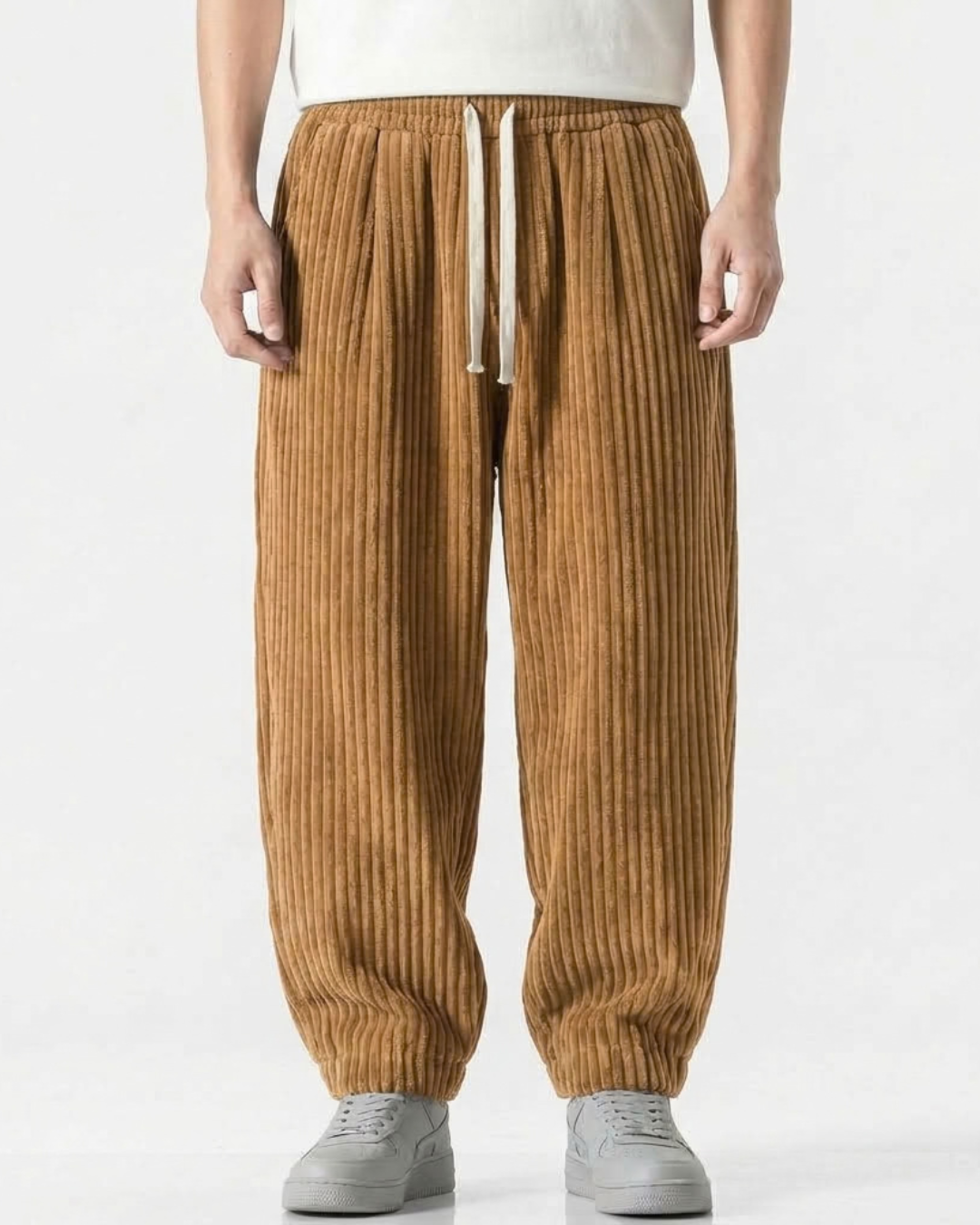 Men's Wide Leg Trousers Textured-Azzella London
